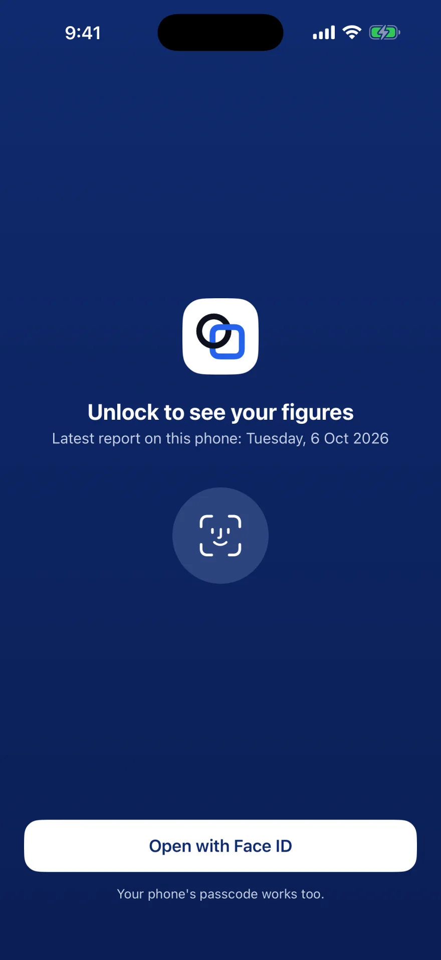 Skrin kunci. Ia menunjukkan tarikh laporan terkini di telefon ini, tanpa angka.
